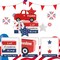 7-Piece 4th of July Decorations – Patriotic Wooden Table Centerpieces with Red Truck, Star & Faux Book Stack for Tiered Trays, Home, Office, Shelf & Mantel